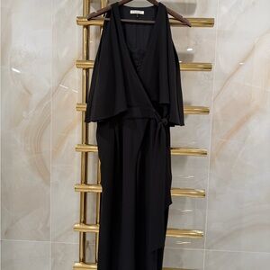 Halston Heritage Black Wrap Jumpsuit